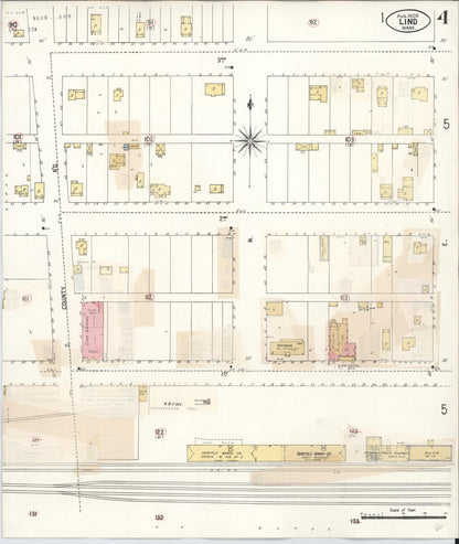 Sanborn Fire Insurance Map from Lind, Adams County, Washington (1943), Sheet #0004 - Complete Map Set gallery image, historic Sanborn map, vintage wall art, Washington Washington