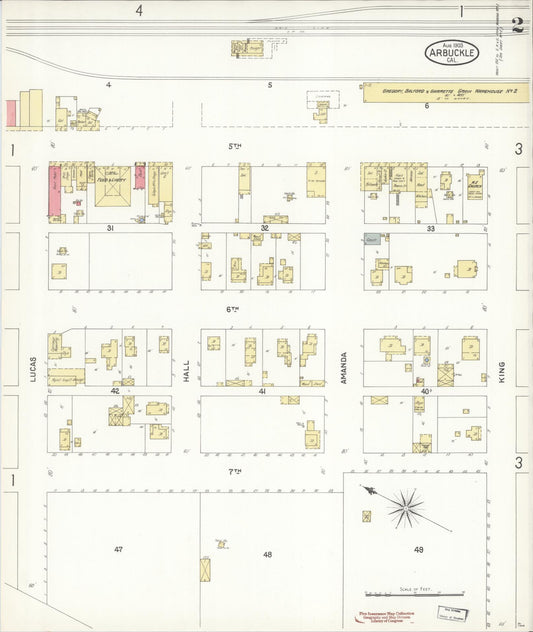 Sanborn Fire Insurance Map from Arbuckle, Colusa County, California (1903), Sheet #0002 - Historic Sanborn Fire Insurance Map Print, vintage old map wall art, antique decor, genealogy gift, California California map
