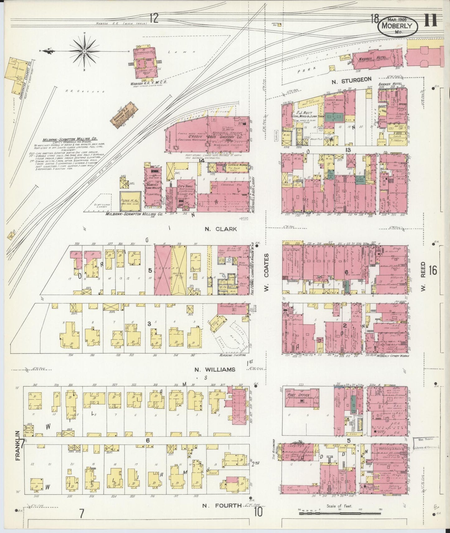 Sanborn Fire Insurance Map from Moberly, Randolph County, Missouri (1909), Sheet #0011 - Complete Map Set gallery image, historic Sanborn map, vintage wall art, Missouri Missouri