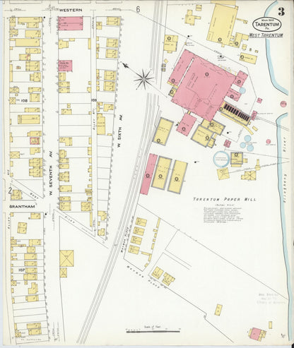 Sanborn Fire Insurance Map from Tarentum, Allegheny County, Pennsylvania (1909), Sheet #0003 - Historic Sanborn Fire Insurance Map Print, vintage old map wall art, antique decor, genealogy gift, Pennsylvania Pennsylvania map