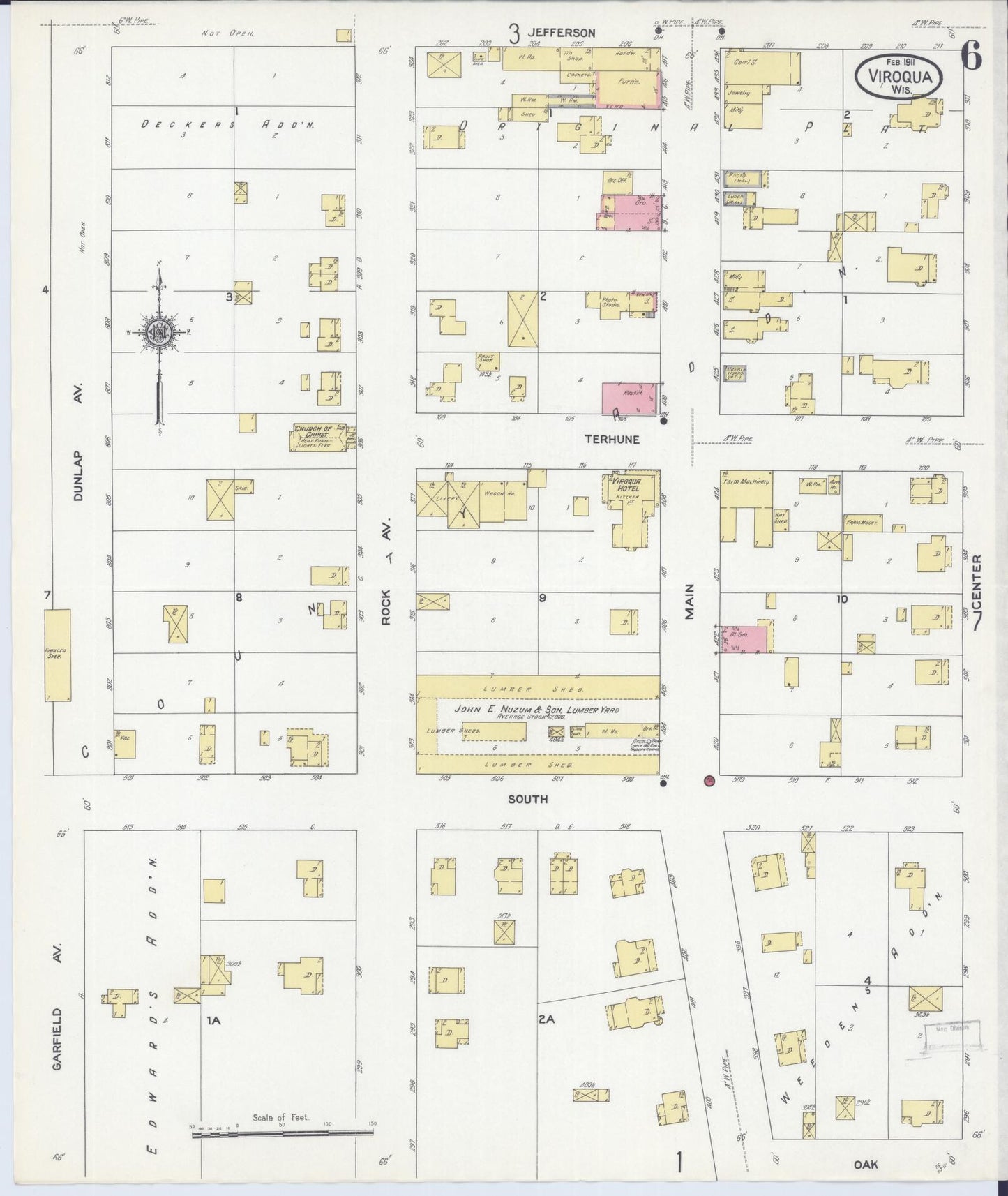 Sanborn Fire Insurance Map from Viroqua, Vernon County, Wisconsin (1911), Sheet #0006 - Complete Map Set gallery image, historic Sanborn map, vintage wall art, Wisconsin Wisconsin