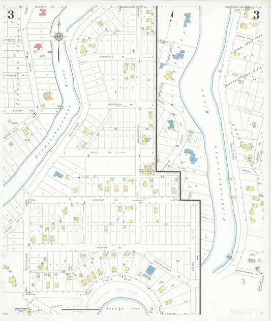 Sanborn Fire Insurance Map from New Port Richey, Pasco County, Florida (1933), Sheet #0003 - Historic Sanborn Fire Insurance Map Print, vintage old map wall art, antique decor, genealogy gift, Florida Florida map