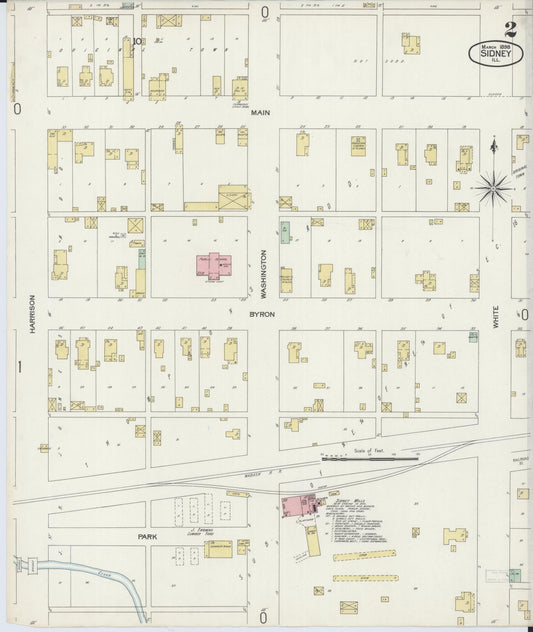 Sanborn Fire Insurance Map from Sidney, Champaign County, Illinois (1898), Sheet #0002 - Historic Sanborn Fire Insurance Map Print, vintage old map wall art, antique decor, genealogy gift, Illinois Illinois map
