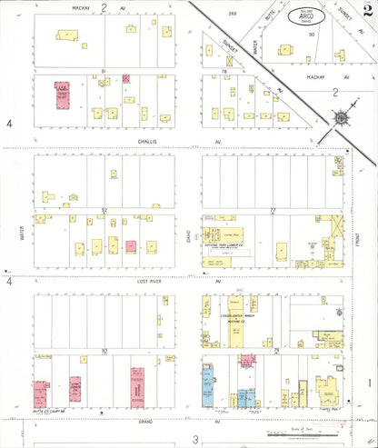 Sanborn Fire Insurance Map from Arco, Butte County, Idaho (1921), Sheet #0002 - Complete Map Set gallery image, historic Sanborn map, vintage wall art, Idaho Idaho