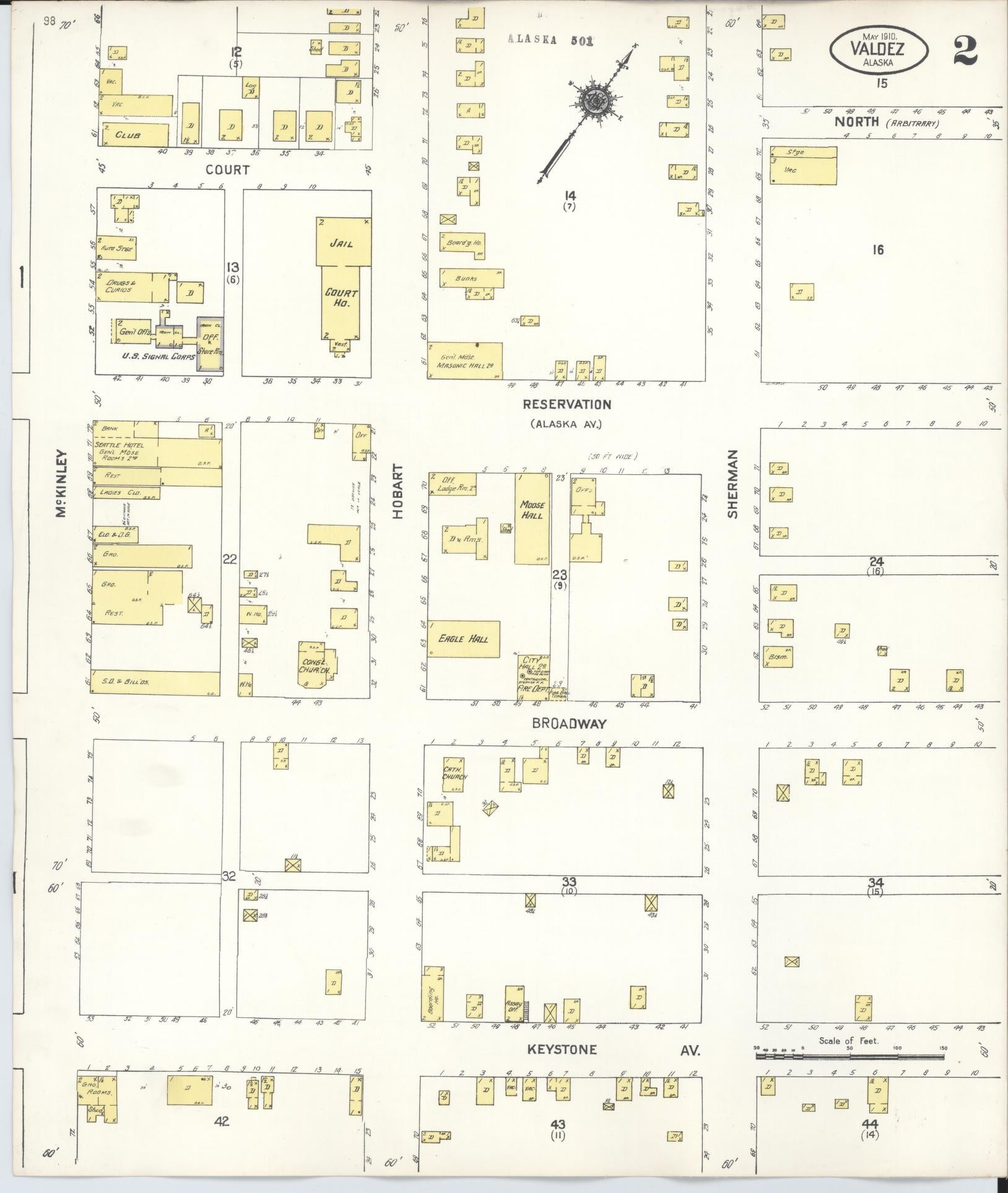 Sanborn Fire Insurance Map from Valdez, Valdes-chitina-whittier, Alaska (1927), Sheet #0002 - Historic Sanborn Fire Insurance Map Print, vintage old map wall art, antique decor, genealogy gift, Alaska Alaska map