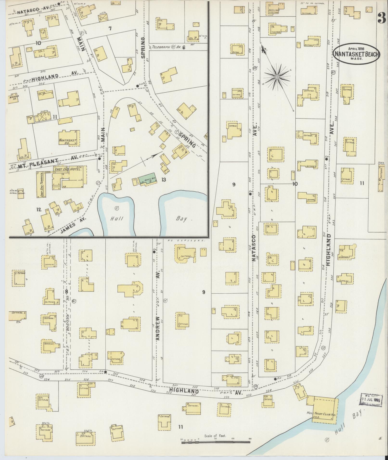Sanborn Fire Insurance Map from Nantasket Beach, Plymouth County, Massachusetts (1898), Sheet #0003 - Complete Map Set gallery image, historic Sanborn map, vintage wall art, Massachusetts Massachusetts