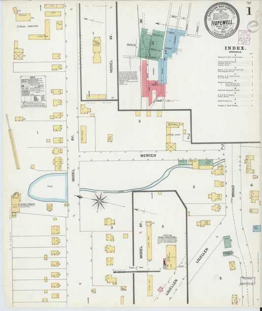 Sanborn Fire Insurance Map from Hopewell, Mercer County, New Jersey. (1902) – Historic Sanborn Fire Insurance Map Print