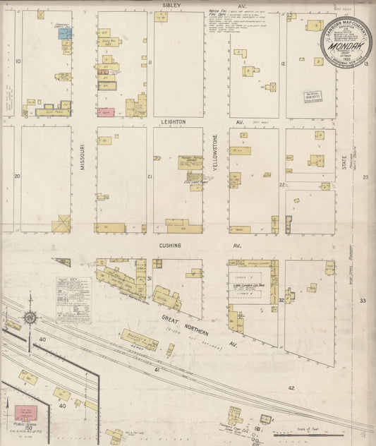 Sanborn Fire Insurance Map from Mondak, Valley County, Montana (1920), Sheet #0001 - Historic Sanborn Fire Insurance Map Print, vintage old map wall art, antique decor, genealogy gift, Montana Montana map