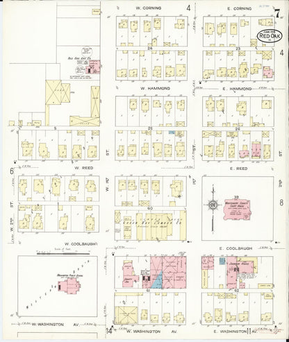 Sanborn Fire Insurance Map from Red Oak, Montgomery County, Iowa (1914), Sheet #0007 - Historic Sanborn Fire Insurance Map Print