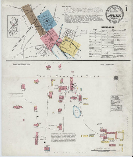 Sanborn Fire Insurance Map from Jamesburg, Middlesex County, New Jersey. (1919) – Historic Sanborn Fire Insurance Map Print