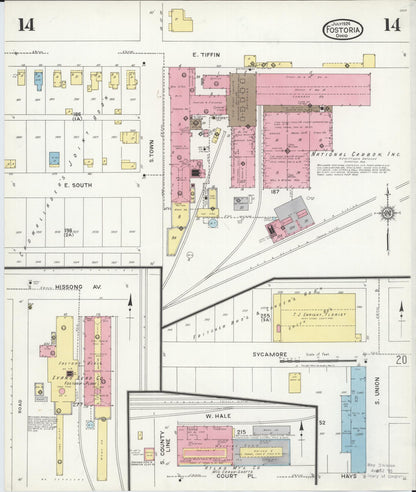 Sanborn Fire Insurance Map from Fostoria, Seneca, Hancock, And Wood Counties, Ohio (1924), Sheet #0014 - Complete Map Set gallery image, historic Sanborn map, vintage wall art, Ohio Ohio