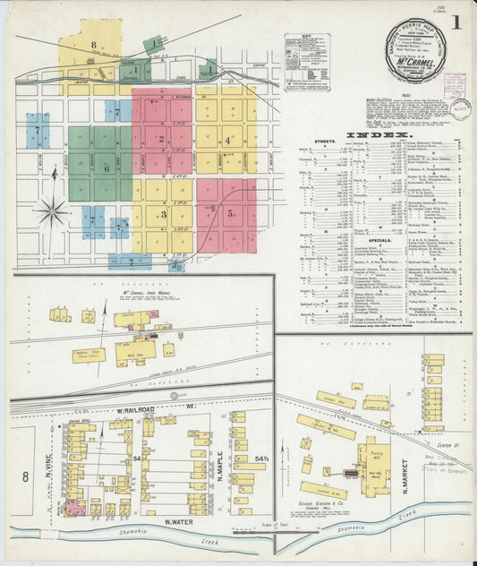 Sanborn Fire Insurance Map from Mount Carmel, Northumberland County, Pennsylvania (1901), Sheet #0001 - Complete Map Set gallery image, historic Sanborn map, vintage wall art, Pennsylvania Pennsylvania