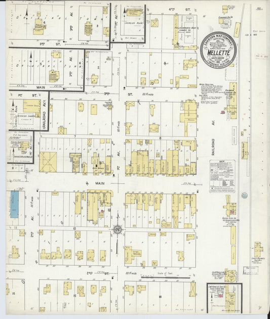 Sanborn Fire Insurance Map from Mellette, Spink County, South Dakota (1911), Sheet #0001 - Historic Sanborn Fire Insurance Map Print, vintage old map wall art, antique decor, genealogy gift, South Dakota South Dakota map