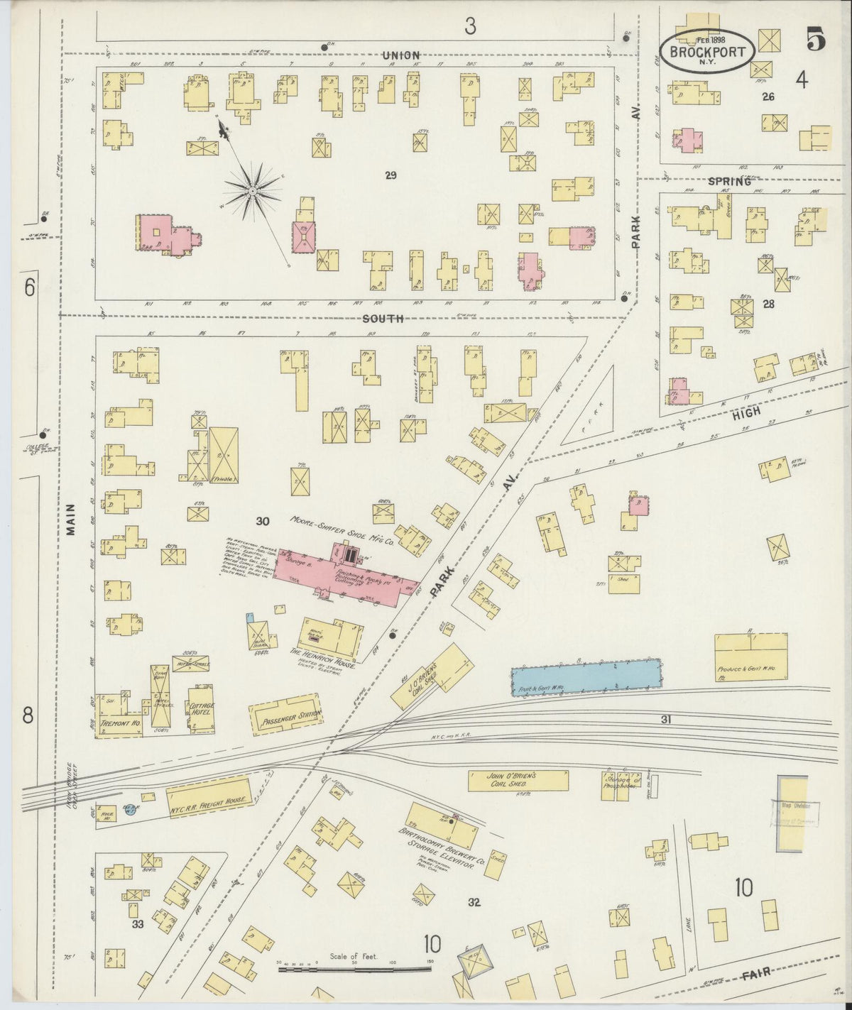 Sanborn Fire Insurance Map from Brockport, Monroe County, New York (1898), Sheet #0005 - Complete Map Set gallery image, historic Sanborn map, vintage wall art, New York New York