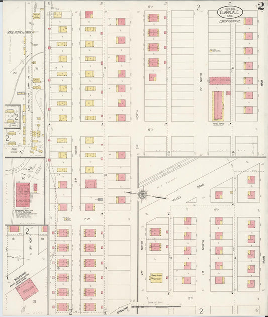 Sanborn Fire Insurance Map from Clarkdale, Yavapai County, Arizona (1915), Sheet #0002 - Historic Sanborn Fire Insurance Map Print, vintage old map wall art, antique decor, genealogy gift, Arizona Arizona map