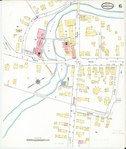 Sanborn Fire Insurance Map from Windsor, Windsor County, Vermont (1917), Sheet #0006 - Complete Map Set gallery image, historic Sanborn map, vintage wall art, Vermont Vermont