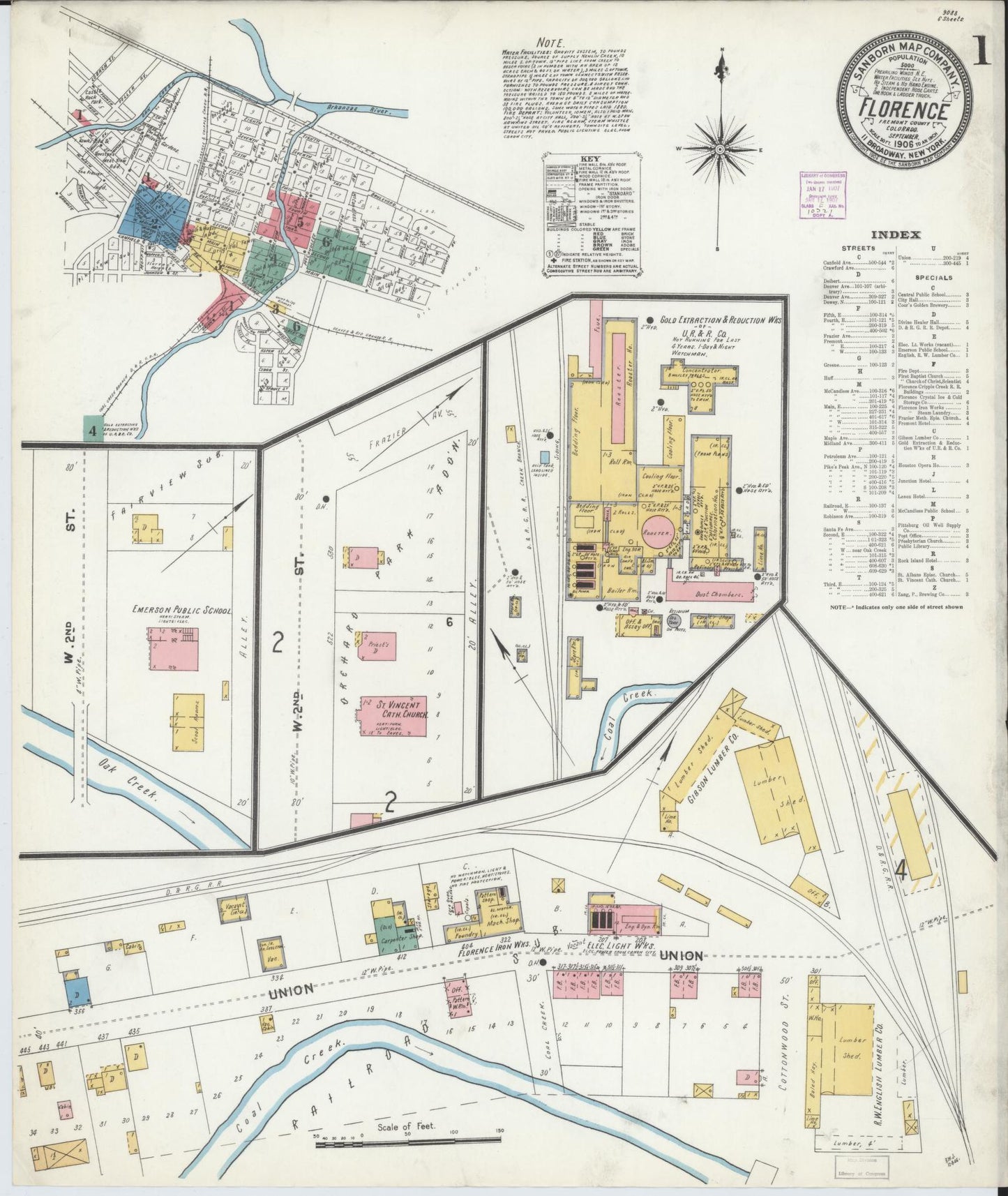 Sanborn Fire Insurance Map from Florence, Fremont County, Colorado. (1906) – Historic Sanborn Fire Insurance Map Print