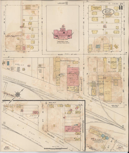 Sanborn Fire Insurance Map from Buhl, Twin Falls County, Idaho (1940), Sheet #0011 - Complete Map Set gallery image, historic Sanborn map, vintage wall art, Falls Idaho