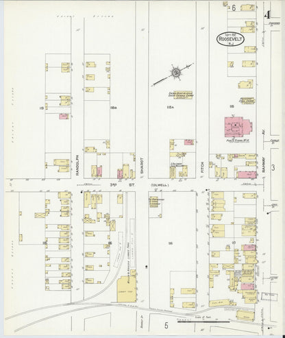 Sanborn Fire Insurance Map from Roosevelt, Middlesex County, New Jersey (1912), Sheet #0004 - Historic Sanborn Fire Insurance Map Print, vintage old map wall art, antique decor, genealogy gift, New Jersey New Jersey map