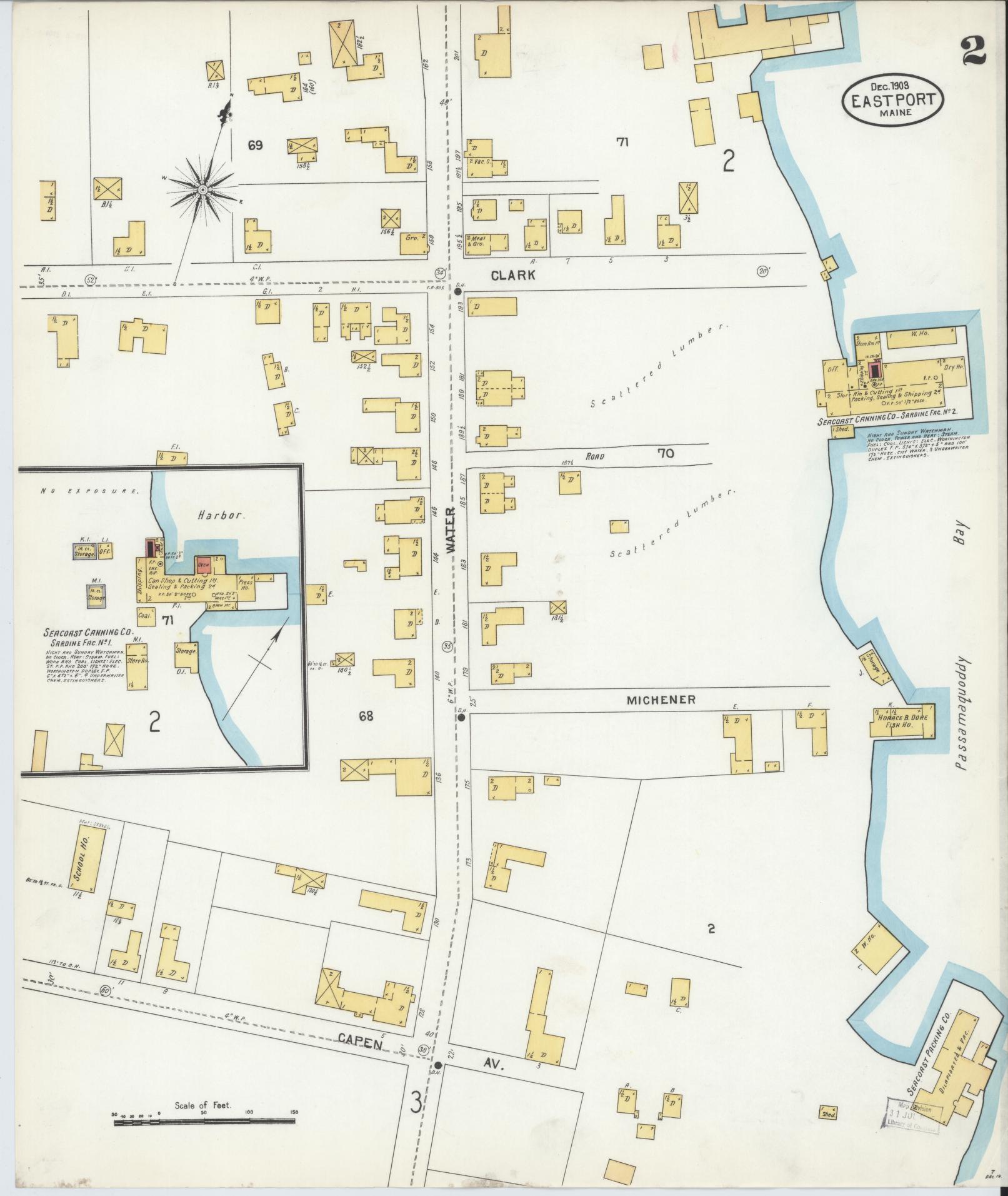 Sanborn Fire Insurance Map from Eastport, Washington County, Maine (1903), Sheet #0002 - Complete Map Set gallery image, historic Sanborn map, vintage wall art, Maine Maine