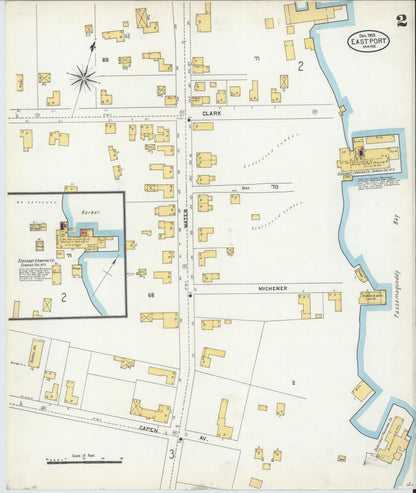 Sanborn Fire Insurance Map from Eastport, Washington County, Maine (1903), Sheet #0002 - Complete Map Set gallery image, historic Sanborn map, vintage wall art, Maine Maine