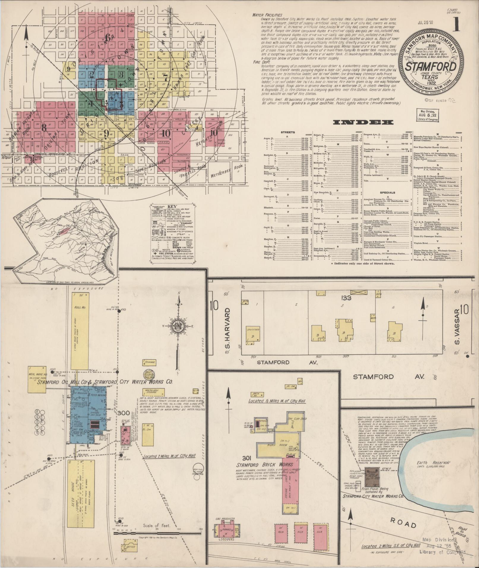 Sanborn Fire Insurance Map from Stamford, Jones County, Texas. (1922) – Historic Sanborn Fire Insurance Map Print