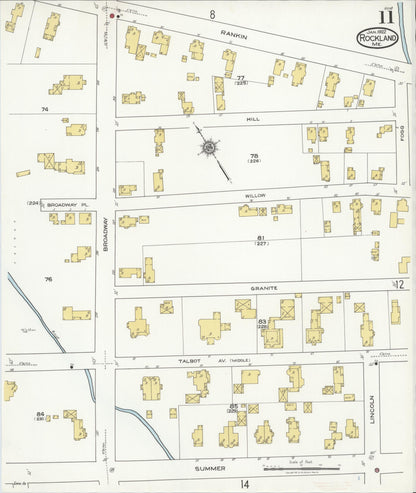Sanborn Fire Insurance Map from Rockland, Knox County, Maine (1922), Sheet #0011 - Complete Map Set gallery image, historic Sanborn map, vintage wall art, Maine Maine