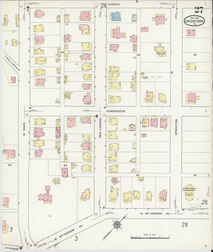 Sanborn Fire Insurance Map from Uniontown, Fayette County, Pennsylvania (1914), Sheet #0027 - Complete Map Set gallery image, historic Sanborn map, vintage wall art, Pennsylvania Pennsylvania