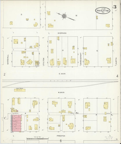 Sanborn Fire Insurance Map from Van Alstyne, Grayson County, Texas (1914), Sheet #0003 - Complete Map Set gallery image, historic Sanborn map, vintage wall art, Texas Texas
