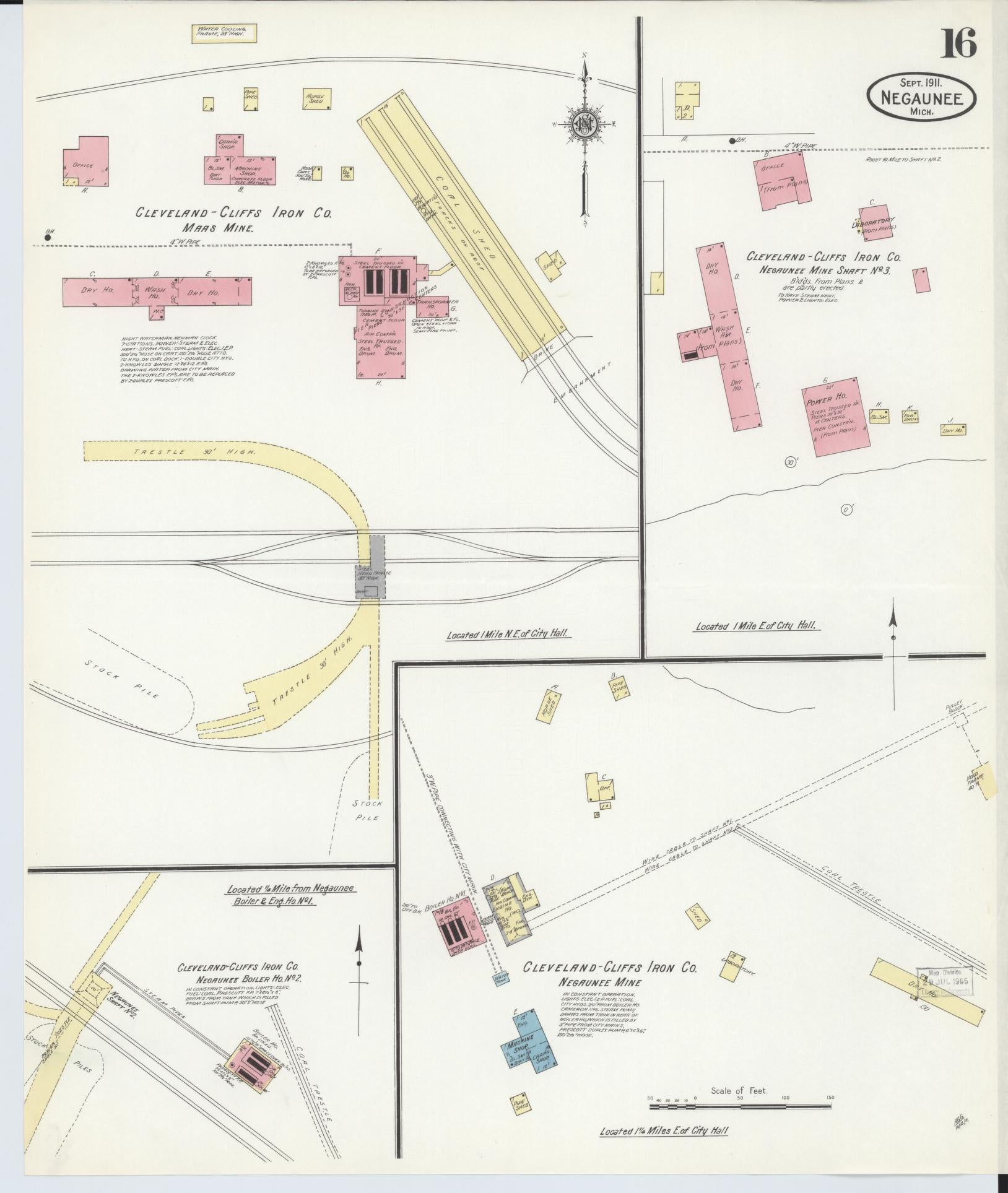 Sanborn Fire Insurance Map from Negaunee, Marquette County, Michigan (1911), Sheet #0016 - Complete Map Set gallery image, historic Sanborn map, vintage wall art, Michigan Michigan