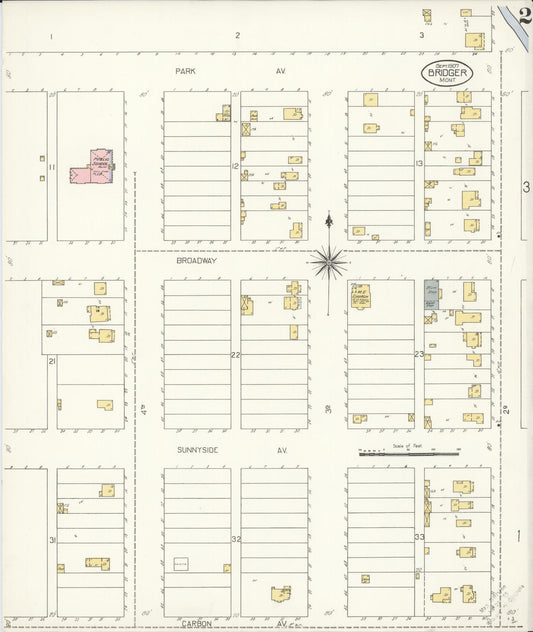 Sanborn Fire Insurance Map from Bridger, Carbon County, Montana (1907), Sheet #0002 - Historic Sanborn Fire Insurance Map Print, vintage old map wall art, antique decor, genealogy gift, Montana Montana map