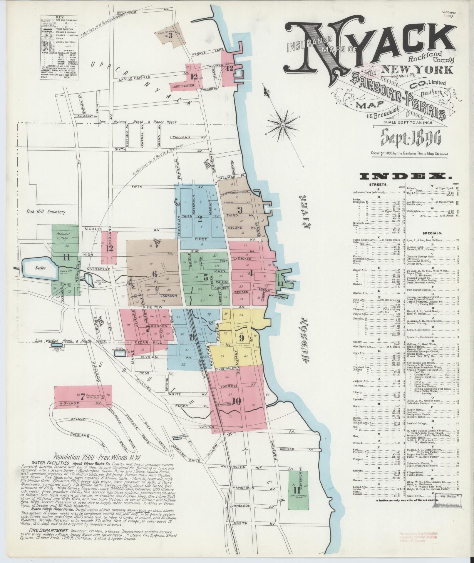 Sanborn Fire Insurance Map from Nyack, Rockland County, New York. (1896), Sheet #0000