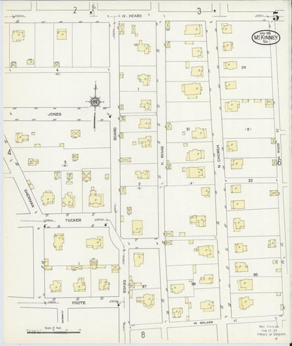 Sanborn Fire Insurance Map from McKinney, Collin County, Texas (1914), Sheet #0005 - Complete Map Set gallery image, historic Sanborn map, vintage wall art, Texas Texas