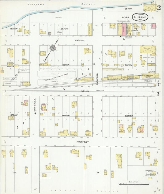 Sanborn Fire Insurance Map from Durand, Pepin County, Wisconsin (1910), Sheet #0002 - Historic Sanborn Fire Insurance Map Print, vintage old map wall art, antique decor, genealogy gift, Wisconsin Wisconsin map