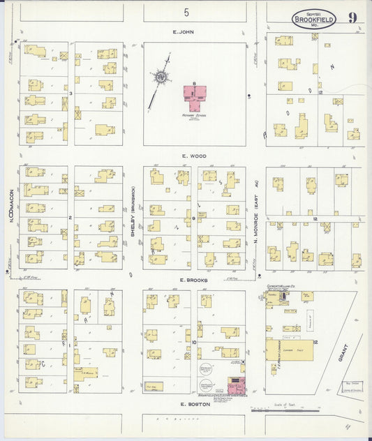 Sanborn Fire Insurance Map from Brookfield, Linn County, Missouri (1911), Sheet #0009 - Historic Sanborn Fire Insurance Map Print, vintage old map wall art, antique decor, genealogy gift, Missouri Missouri map