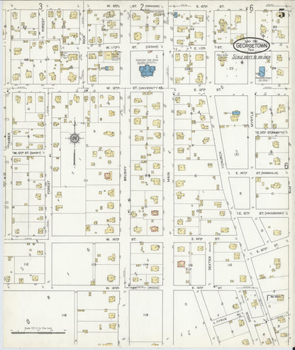 Sanborn Fire Insurance Map from Georgetown, Williamson County, Texas (1916), Sheet #0005 - Historic Sanborn Fire Insurance Map Print, vintage old map wall art, antique decor, genealogy gift, Texas Texas map