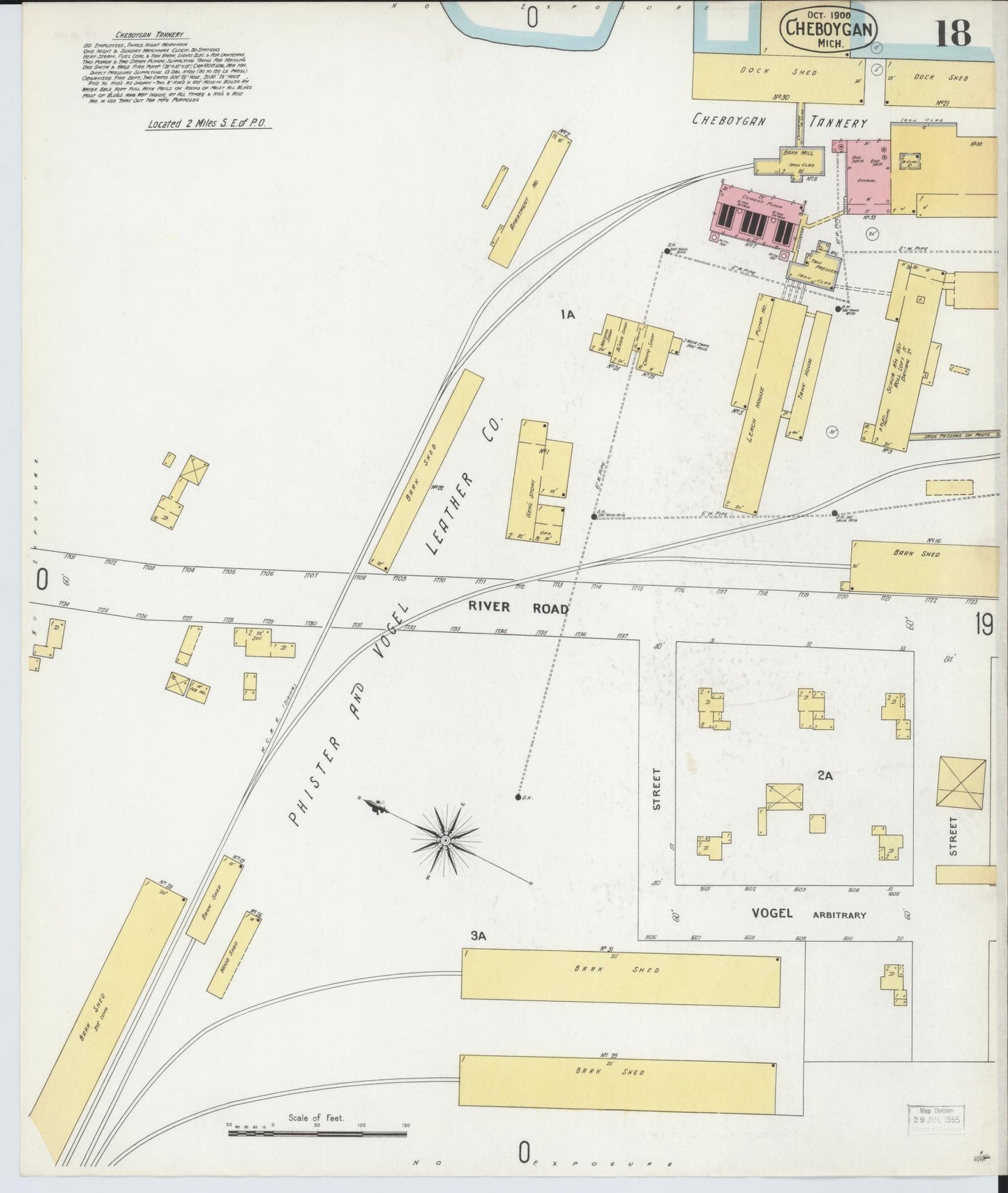 Sanborn Fire Insurance Map from Cheboygan, Cheboygan County, Michigan (1900), Sheet #0018 - Complete Map Set gallery image, historic Sanborn map, vintage wall art, Michigan Michigan