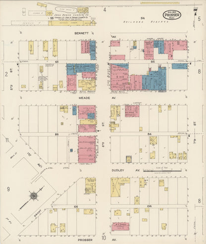 Sanborn Fire Insurance Map from Prosser, Benton County, Washington (1922), Sheet #0007 - Complete Map Set gallery image, historic Sanborn map, vintage wall art, Washington Washington