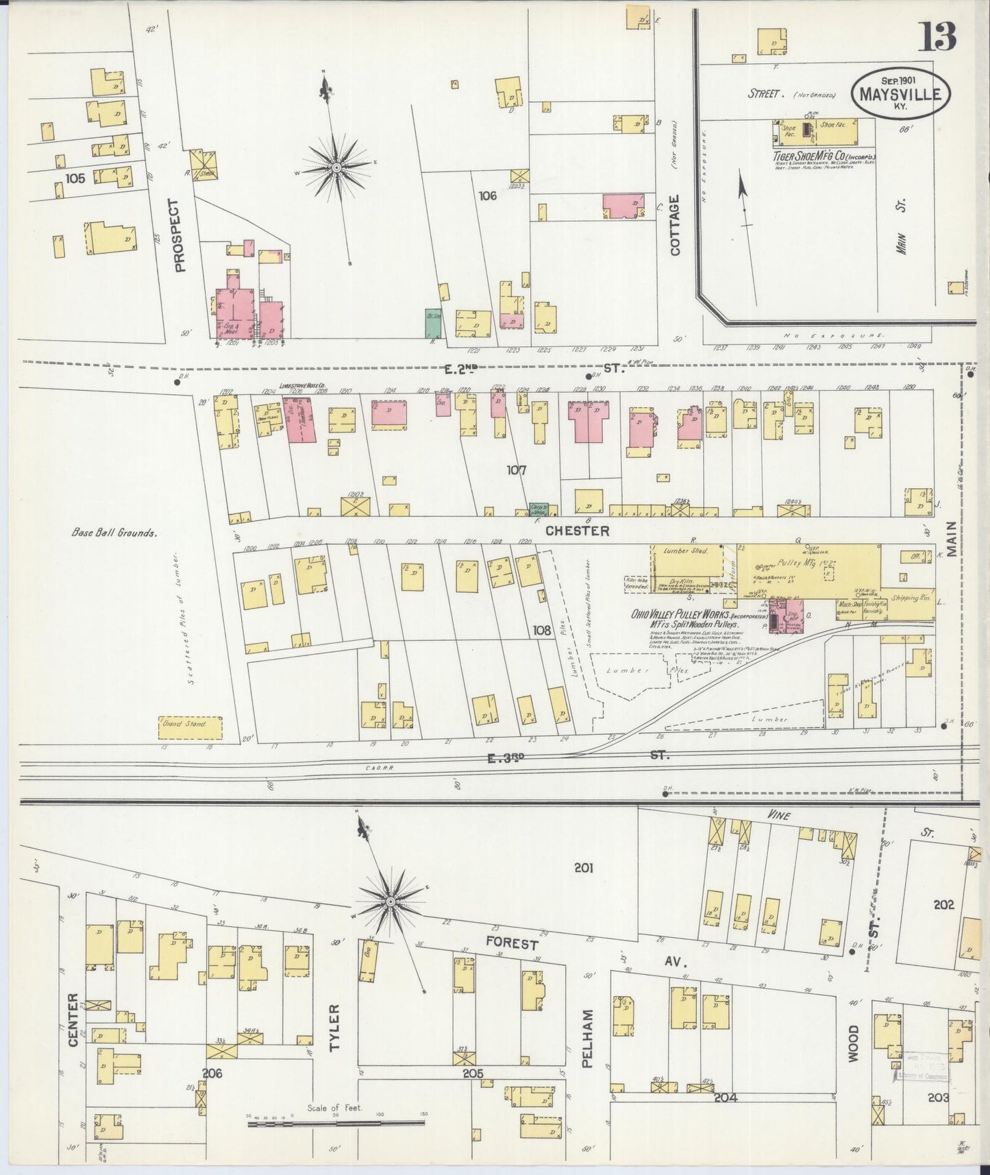 Sanborn Fire Insurance Map from Maysville, Mason County, Kentucky (1901), Sheet #0013 - Complete Map Set gallery image, historic Sanborn map, vintage wall art, Kentucky Kentucky