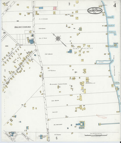 Sanborn Fire Insurance Map from Coconut Grove, Dade County, Florida (1920), Sheet #0004 - Complete Map Set gallery image, historic Sanborn map, vintage wall art, Florida Florida