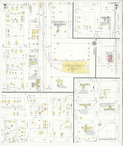 Sanborn Fire Insurance Map from Lamesa, Dawson County, Texas (1932), Sheet #0007 - Historic Sanborn Fire Insurance Map Print, vintage old map wall art, antique decor, genealogy gift, Texas Texas map