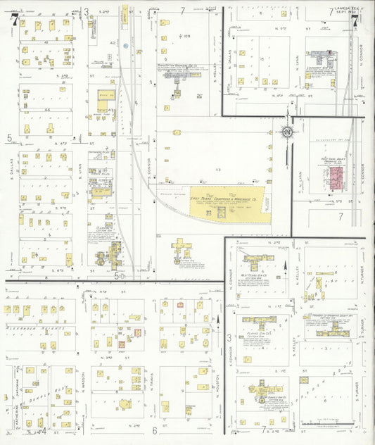 Sanborn Fire Insurance Map from Lamesa, Dawson County, Texas (1932), Sheet #0007 - Historic Sanborn Fire Insurance Map Print, vintage old map wall art, antique decor, genealogy gift, Texas Texas map