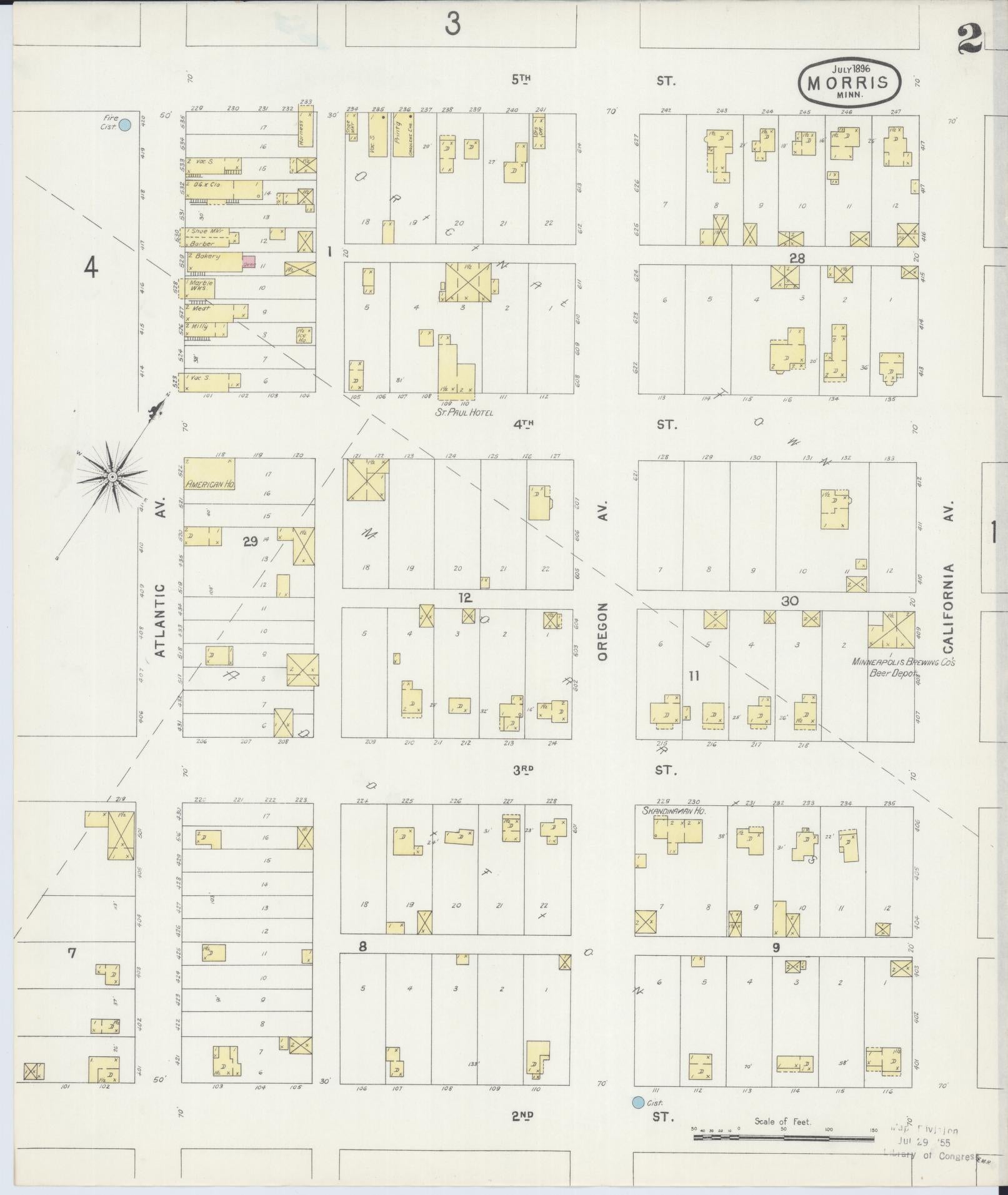Sanborn Fire Insurance Map from Morris, Stevens County, Minnesota (1896), Sheet #0002 - Historic Sanborn Fire Insurance Map Print, vintage old map wall art, antique decor, genealogy gift, Minnesota Minnesota map