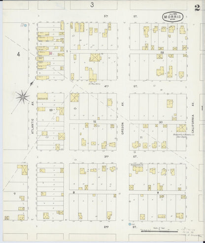 Sanborn Fire Insurance Map from Morris, Stevens County, Minnesota (1896), Sheet #0002 - Historic Sanborn Fire Insurance Map Print, vintage old map wall art, antique decor, genealogy gift, Minnesota Minnesota map