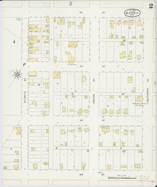 Sanborn Fire Insurance Map from Morris, Stevens County, Minnesota (1896), Sheet #0002 - Historic Sanborn Fire Insurance Map Print, vintage old map wall art, antique decor, genealogy gift, Minnesota Minnesota map