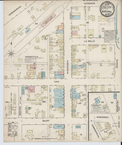 Sanborn Fire Insurance Map from Boscobel, Grant County, Wisconsin (1884), Sheet #0001 - Historic Sanborn Fire Insurance Map Print, vintage old map wall art, antique decor, genealogy gift, Wisconsin Wisconsin map