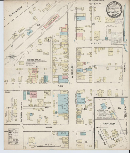 Sanborn Fire Insurance Map from Boscobel, Grant County, Wisconsin (1884), Sheet #0001 - Historic Sanborn Fire Insurance Map Print, vintage old map wall art, antique decor, genealogy gift, Wisconsin Wisconsin map