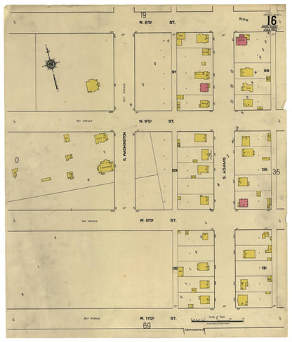 Sanborn Fire Insurance Map from Amarillo, Potter County, Texas (1922), Sheet #0001 - Historic Sanborn Fire Insurance Map Print, vintage old map wall art, antique decor, genealogy gift, Texas Texas map