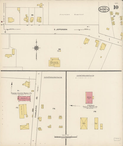 Sanborn Fire Insurance Map from Quincy, Gadsden County, Florida (1922), Sheet #0010 - Complete Map Set gallery image, historic Sanborn map, vintage wall art, Florida Florida