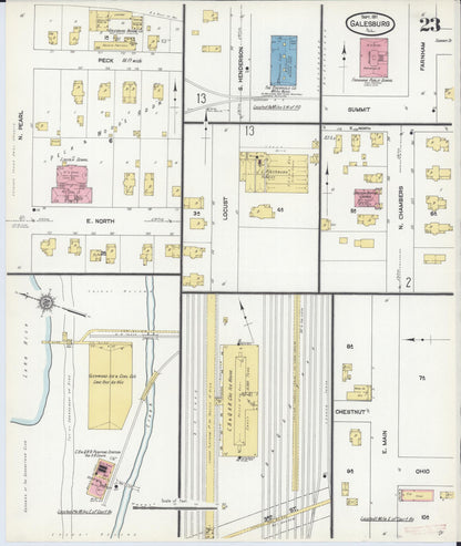 Sanborn Fire Insurance Map from Galesburg, Knox County, Illinois (1911), Sheet #0023 - Complete Map Set gallery image, historic Sanborn map, vintage wall art, Illinois Illinois